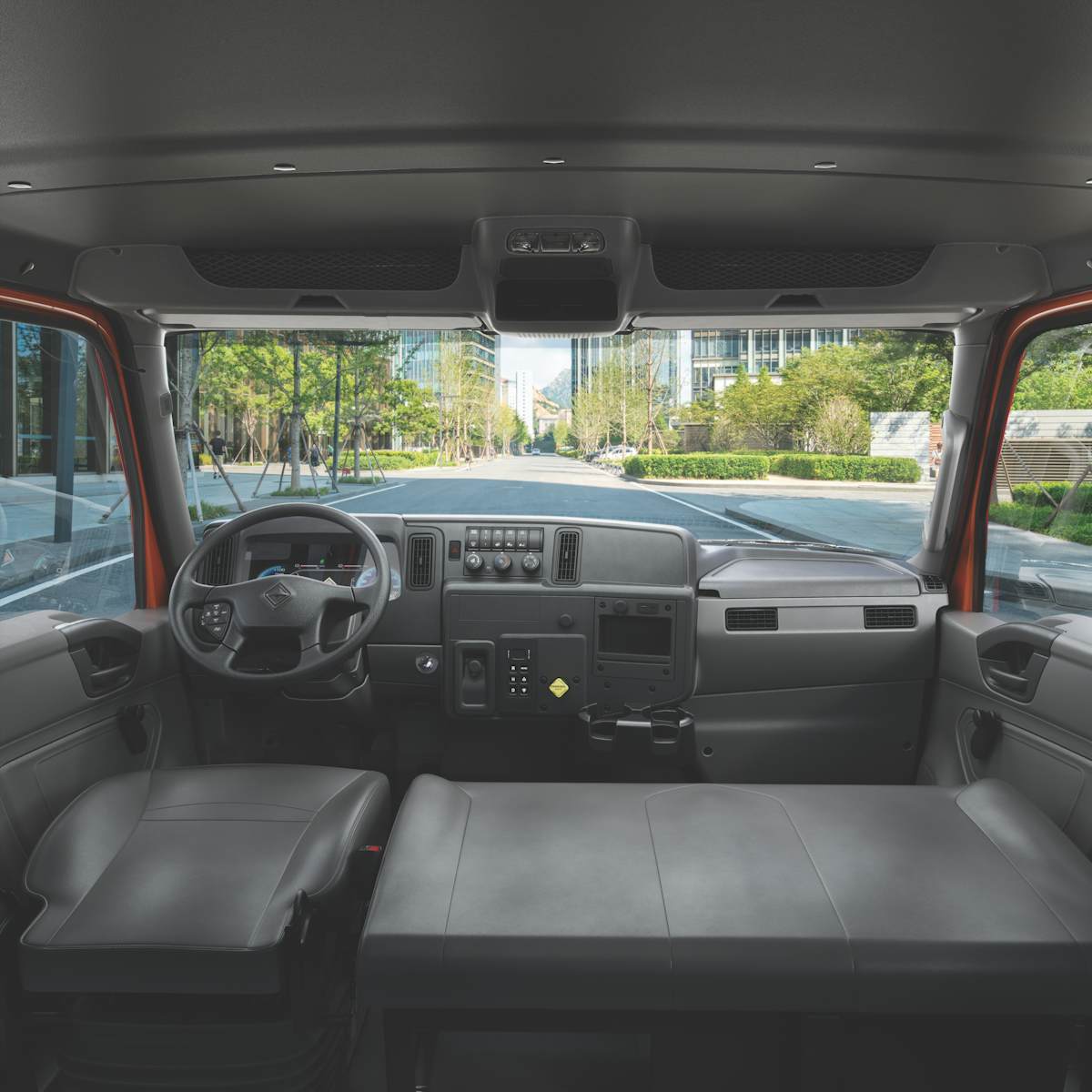 The inside of a vehicle