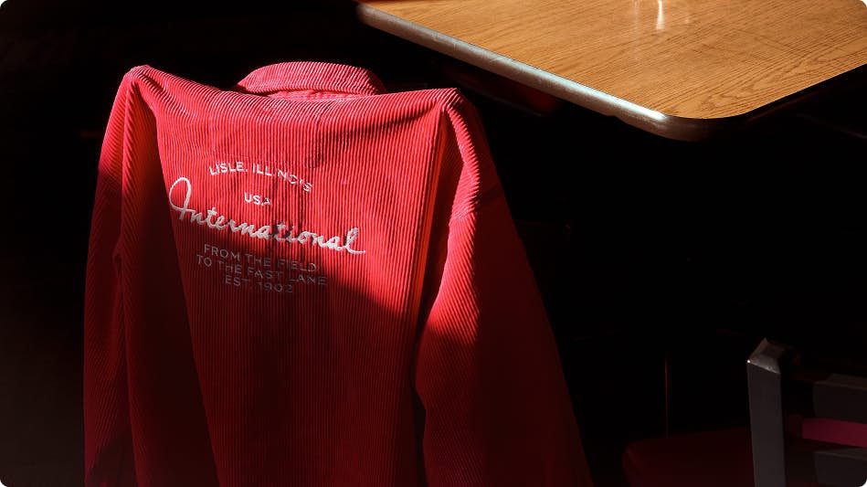 A red jacket on a chair